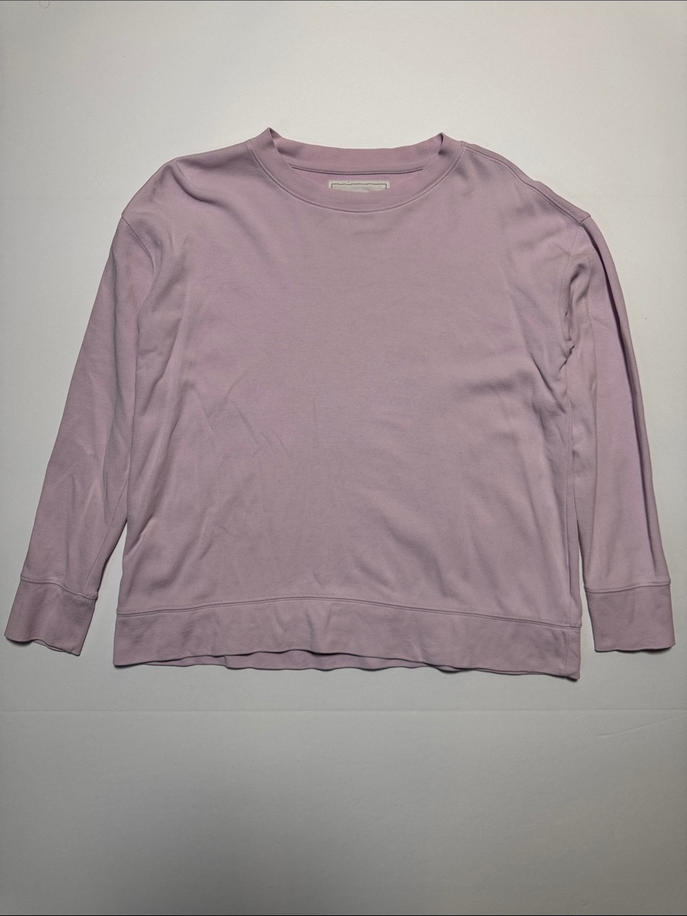 ALICE WALK The Crewneck Sweatshirt Relaxed Fit Lavender Pima Cotton Blend SM